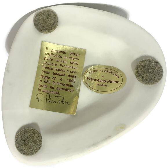 Our Lady With Child Francesco Pinton Porcelain Statue Signed by Artist 16.5 Inch - Picture 7 of 13